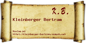 Kleinberger Bertram névjegykártya